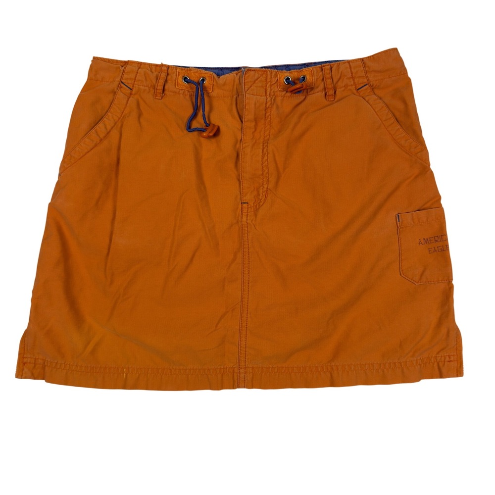 American Eagle Outfitters Orange Cargo Skirt Y2K‎ Gorpcore Mini Size 6
